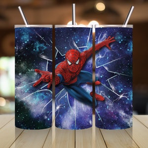 スパイダーマン タンブラー ラップ インスタント ダウンロード - スパイダーマン タンブラー 20 オンス ラップ - スパイダーマン PNG for Kids タンブラー - スペース デジタル デザイン 昇華