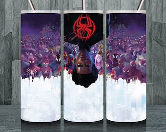 Spiderman Tumbler Wrap Direct Downloaden - Miles Morales Tumbler Wrap - Spider-man Png Digitale Ontwerpen - Sublimatie Tumbler 20 oz