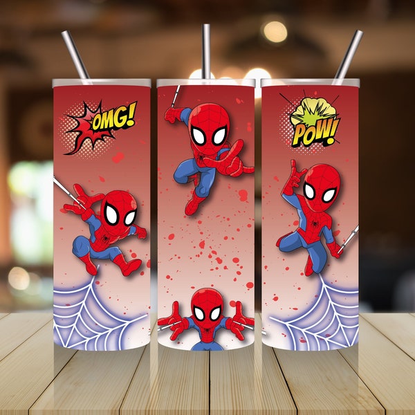 Spiderman Tumbler Wrap PNG Instant Download - Comics Tumbler Wrap 20 oz - Spider man Digital Designs - Sublimation Tumbler Skinny Digital