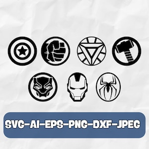Spiderman SVG Cricut - Ironman clipart - Hulk clipart SVG - Thor vector - Avengers superhelden logo's lasergesneden bestand - direct downloaden