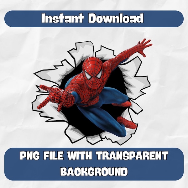 Spiderman Png Digital Instant Download - Spiderman Sublimation Designs - Avengers png - Superhero Png File - Spiderman Printable