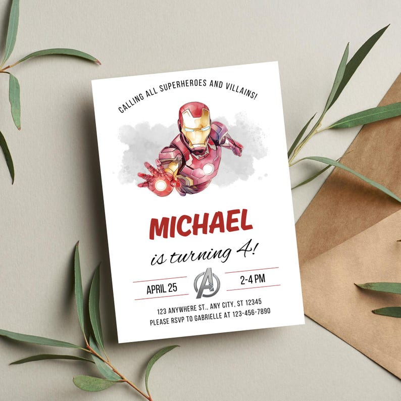 Iron Man Birthday Invitation Template - Printable Ironman Birthday ...