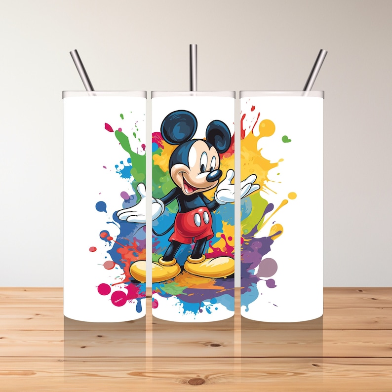 Mickey Mouse Tumbler Wrap PNG - Mickey Mouse Png Splash Tumbler 20 oz Wrap - Png Sublimation Tumbler Digital Instant Download