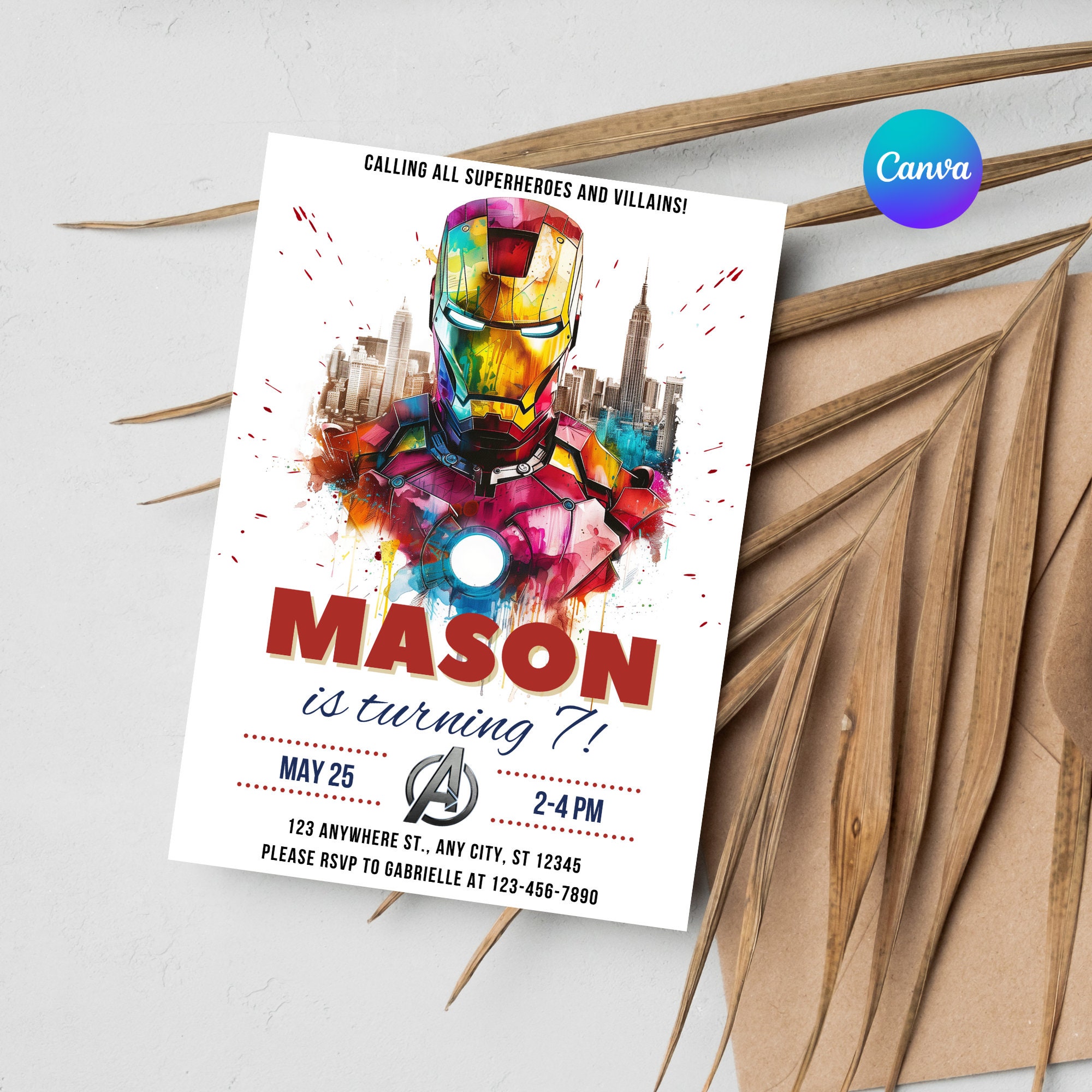 Editable Iron Man Birthday Invitation Template - Printable Ironman ...