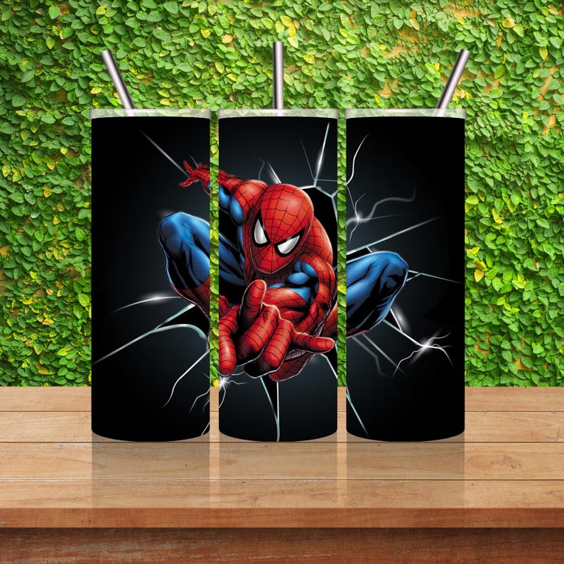 Spiderman Tumbler Wrap Instant Download Spiderman Tumbler 20 Oz Wrap