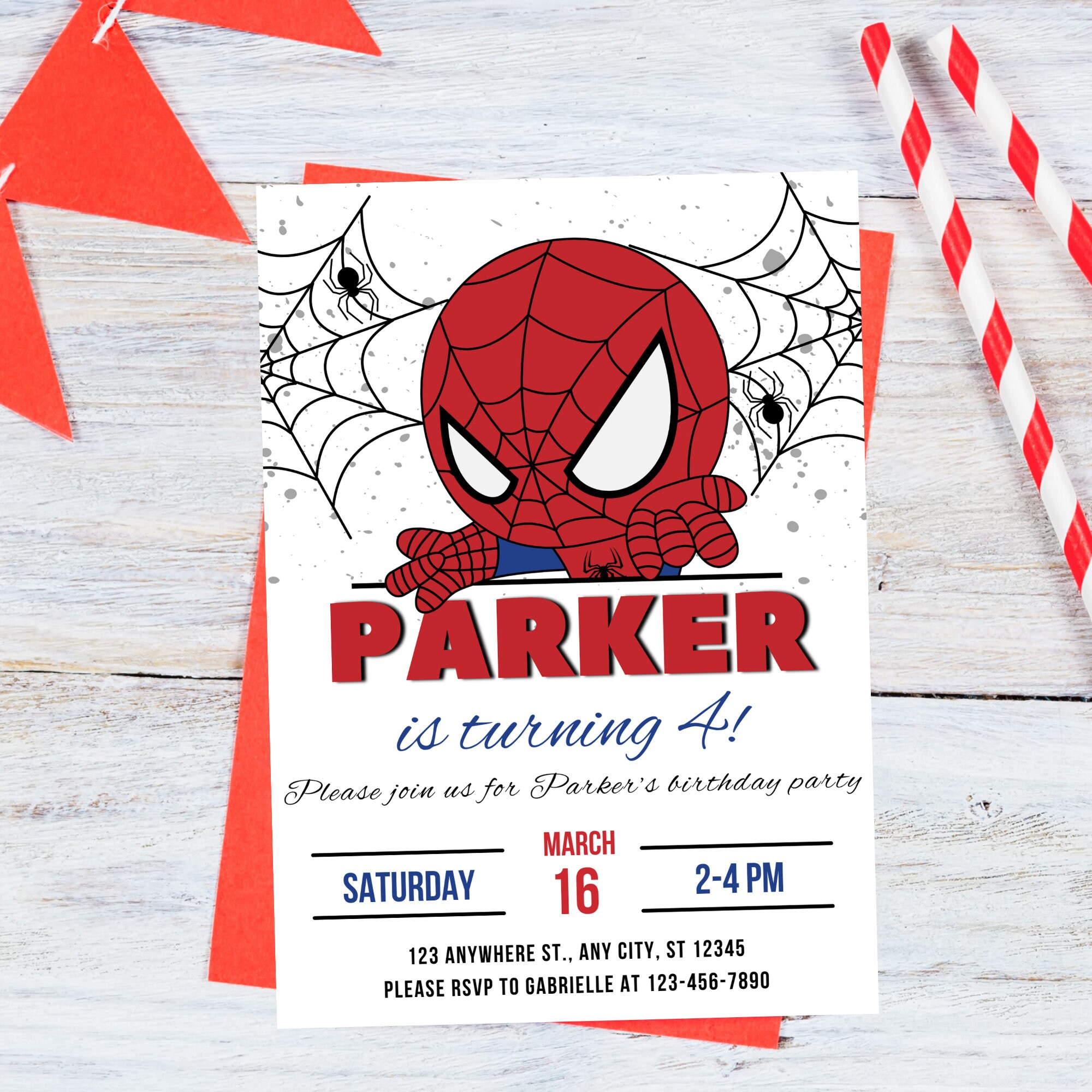 Editable Spiderman Birthday Invitation Template Instant Download ...