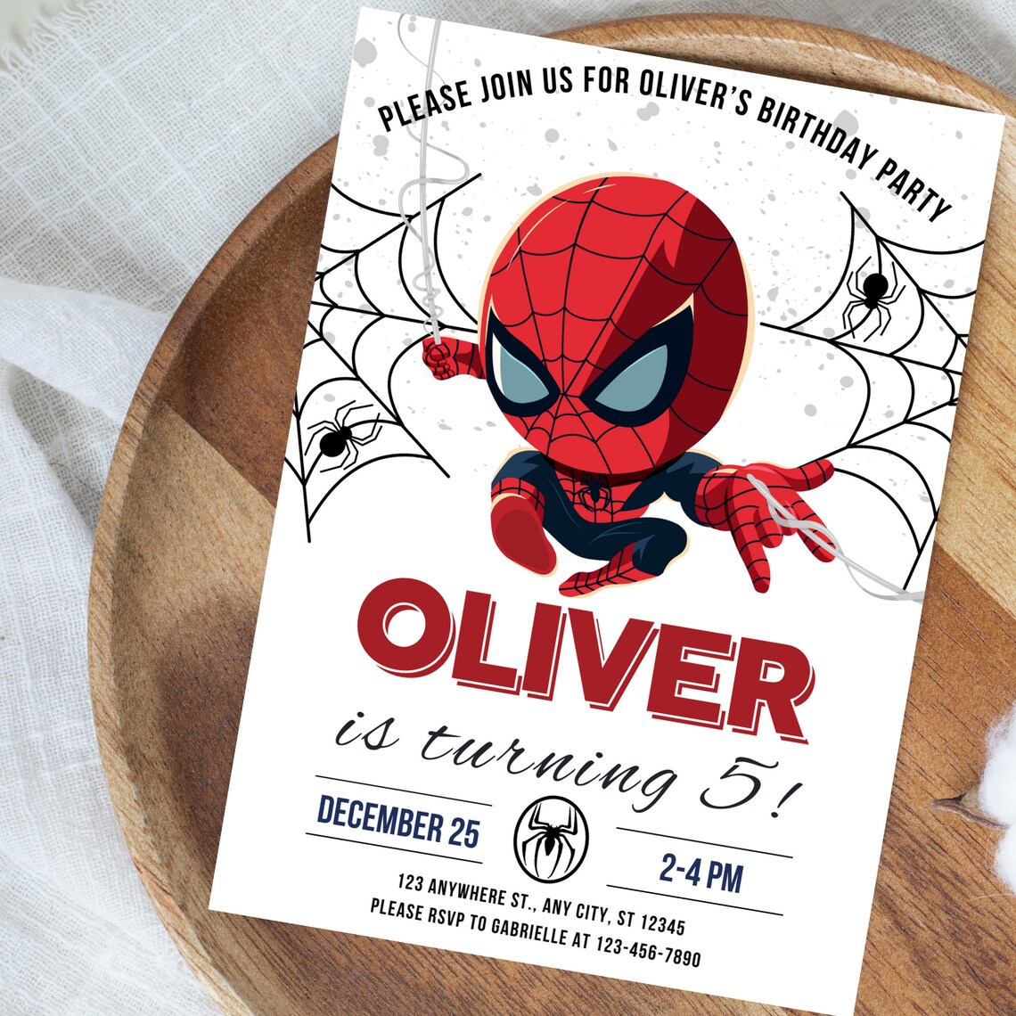 Editable Spiderman Birthday Invitation Template Printable Spider-man ...