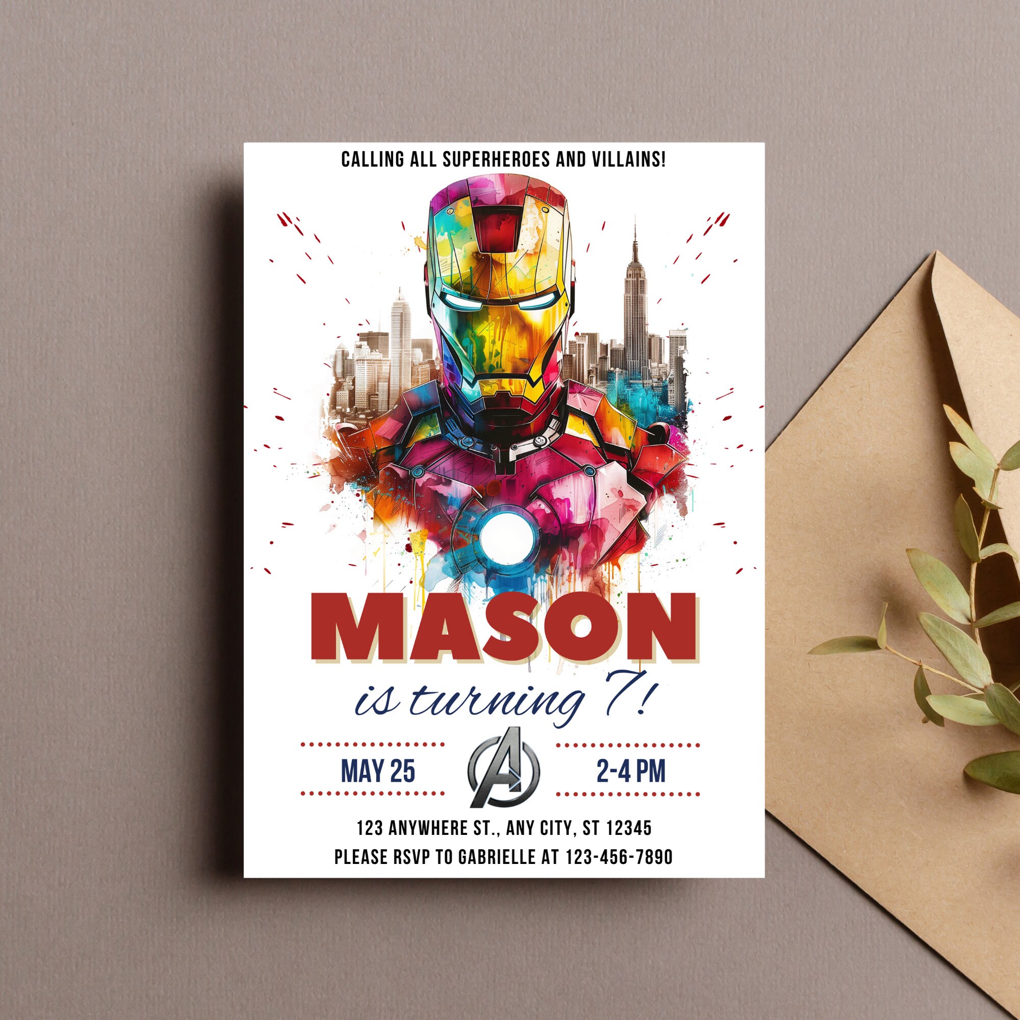 Editable Iron Man Birthday Invitation Template - Printable Ironman ...