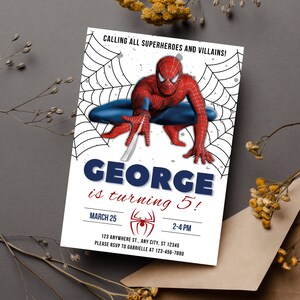 Editable Spiderman Birthday Invitation Template Instant Download ...