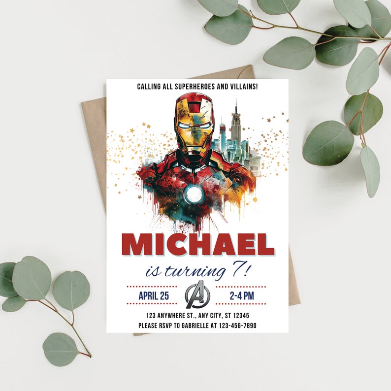 Iron Man Birthday Invitation Template Instant Download - Printable ...