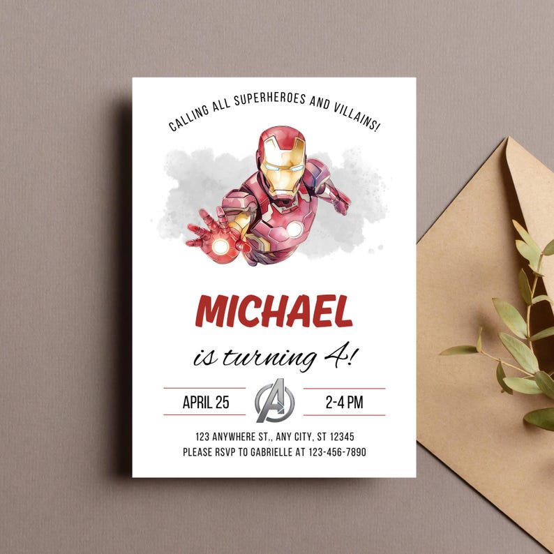Iron Man Birthday Invitation Template - Printable Ironman Birthday ...