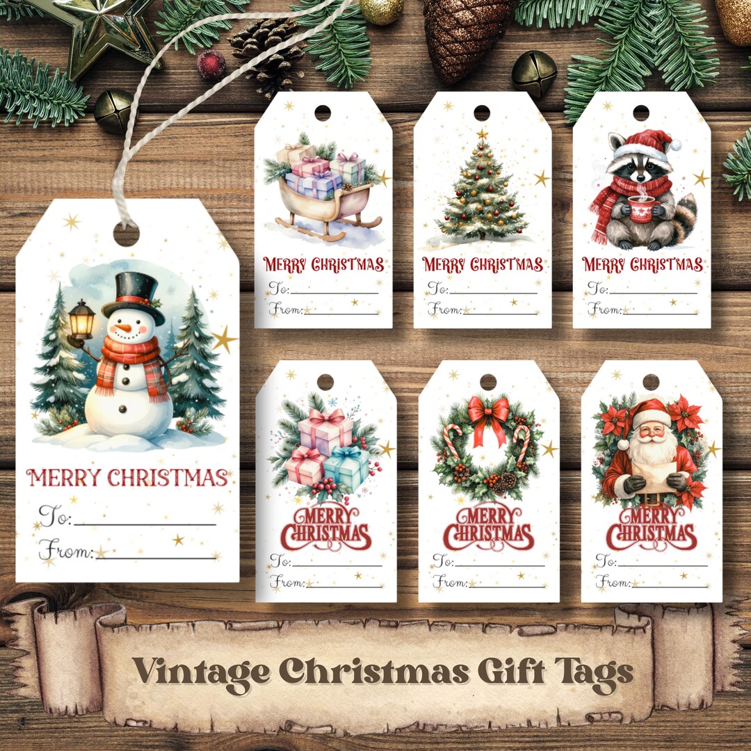 Printable Christmas Gift Tags – Holiday Present Labels – Merry ...