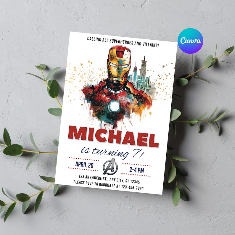 Iron Man Birthday Invitation Template Instant Download - Printable ...