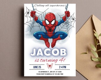 Inviti Festa Compleanno Bambini 40 Spiderman Con Buste - Festa A Tema Inviti Compleanno