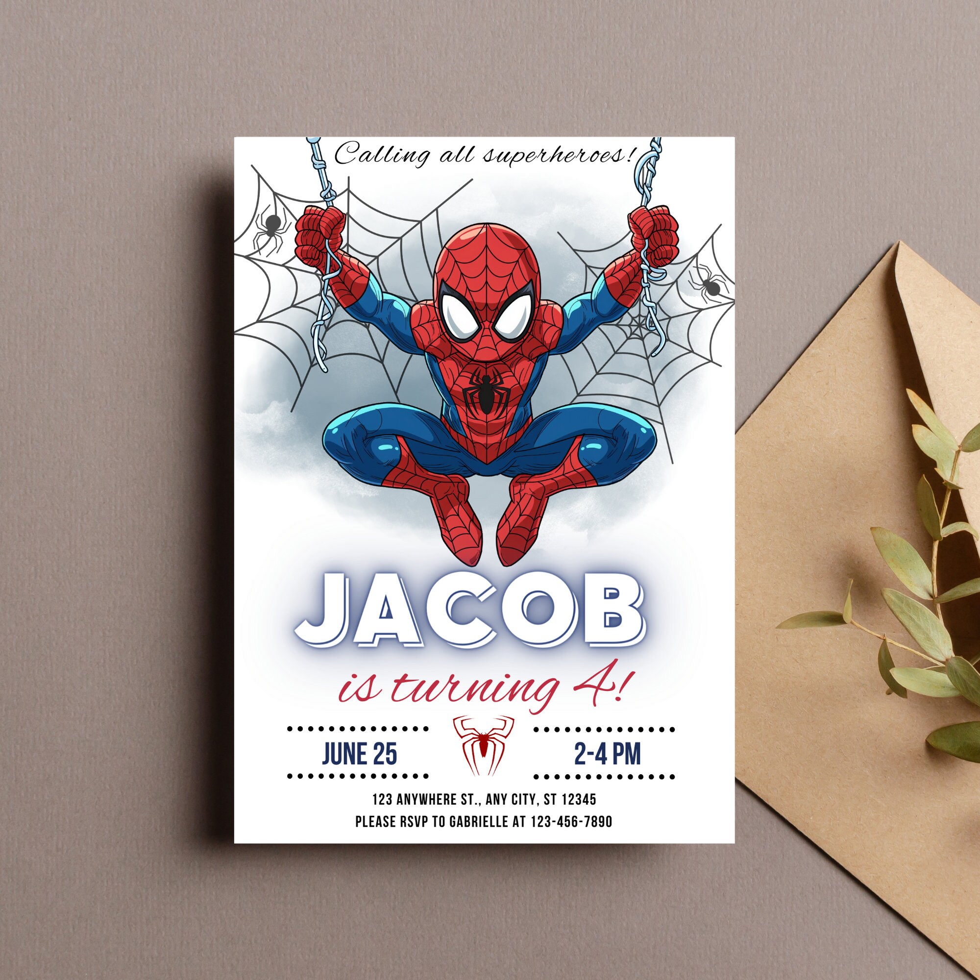Editable Spiderman Birthday Invitation Template Instant Download ...