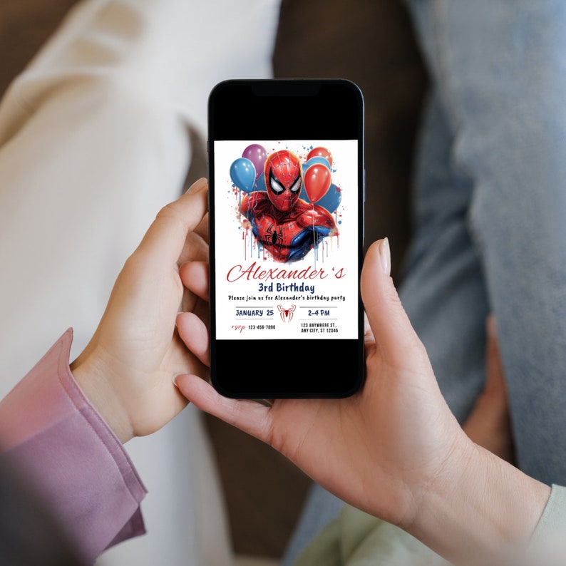Editable Spiderman Birthday Invitation Template Instant Download ...