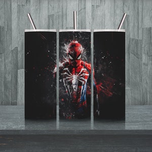 Descarga instantánea digital para envoltorio de vaso de Spiderman - Diseño digital PNG de Spider-Man - Vaso de sublimación de 20 oz imagen 3