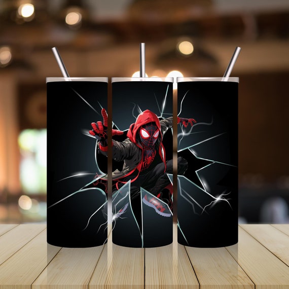 Miles Morales PNG Tumbler Wrap Instant Download - Spiderman Tumbler Skinny 20 oz Wrap - Superhero Png Digital Design Sublimation