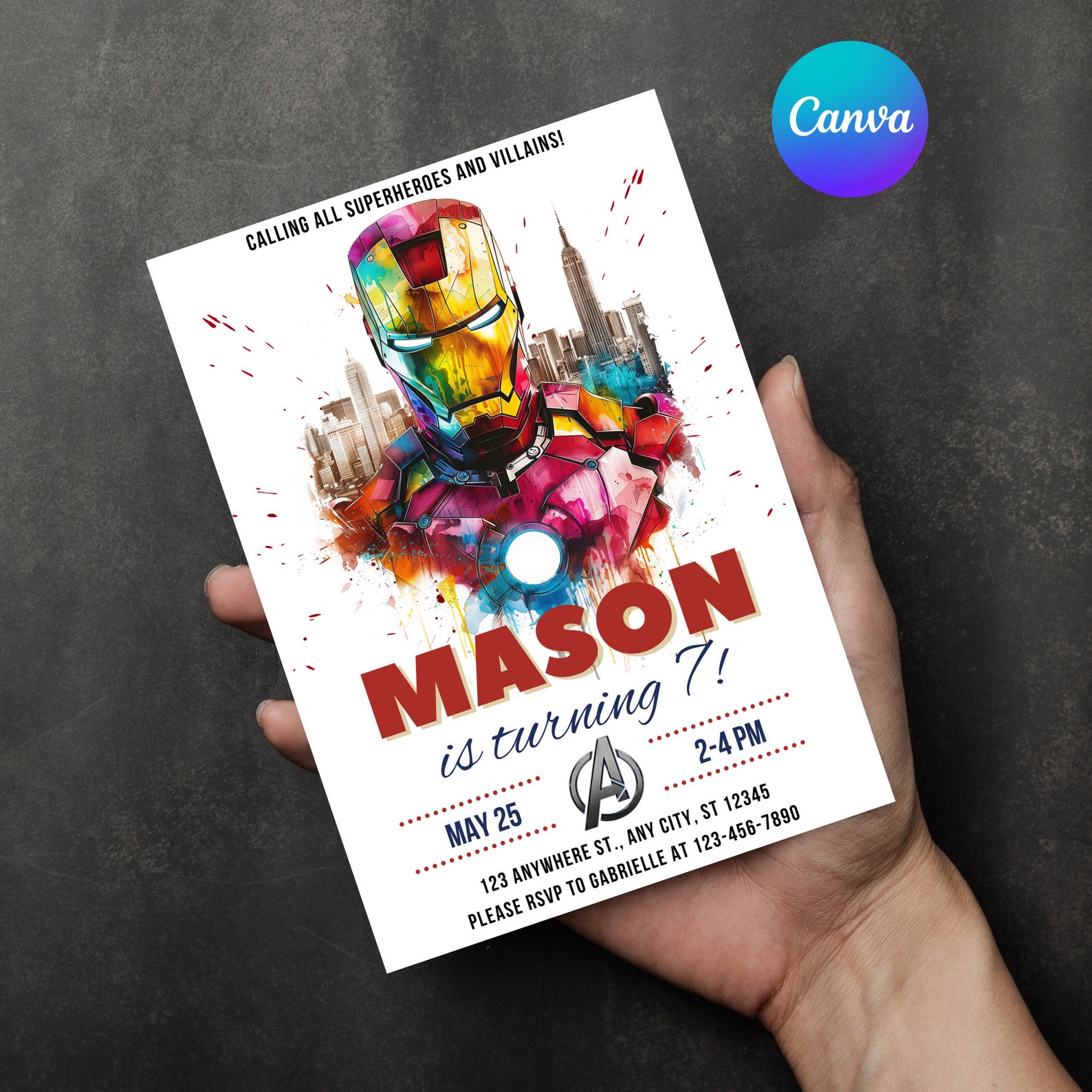 Editable Iron Man Birthday Invitation Template - Printable Ironman ...
