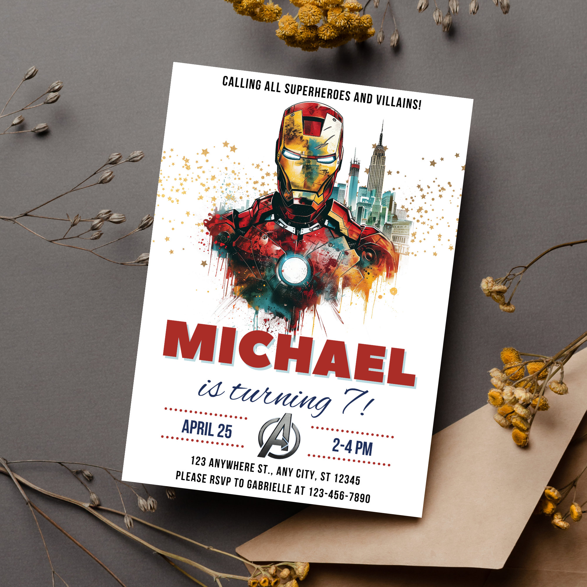 Iron Man Birthday Invitation Template Instant Download - Printable ...