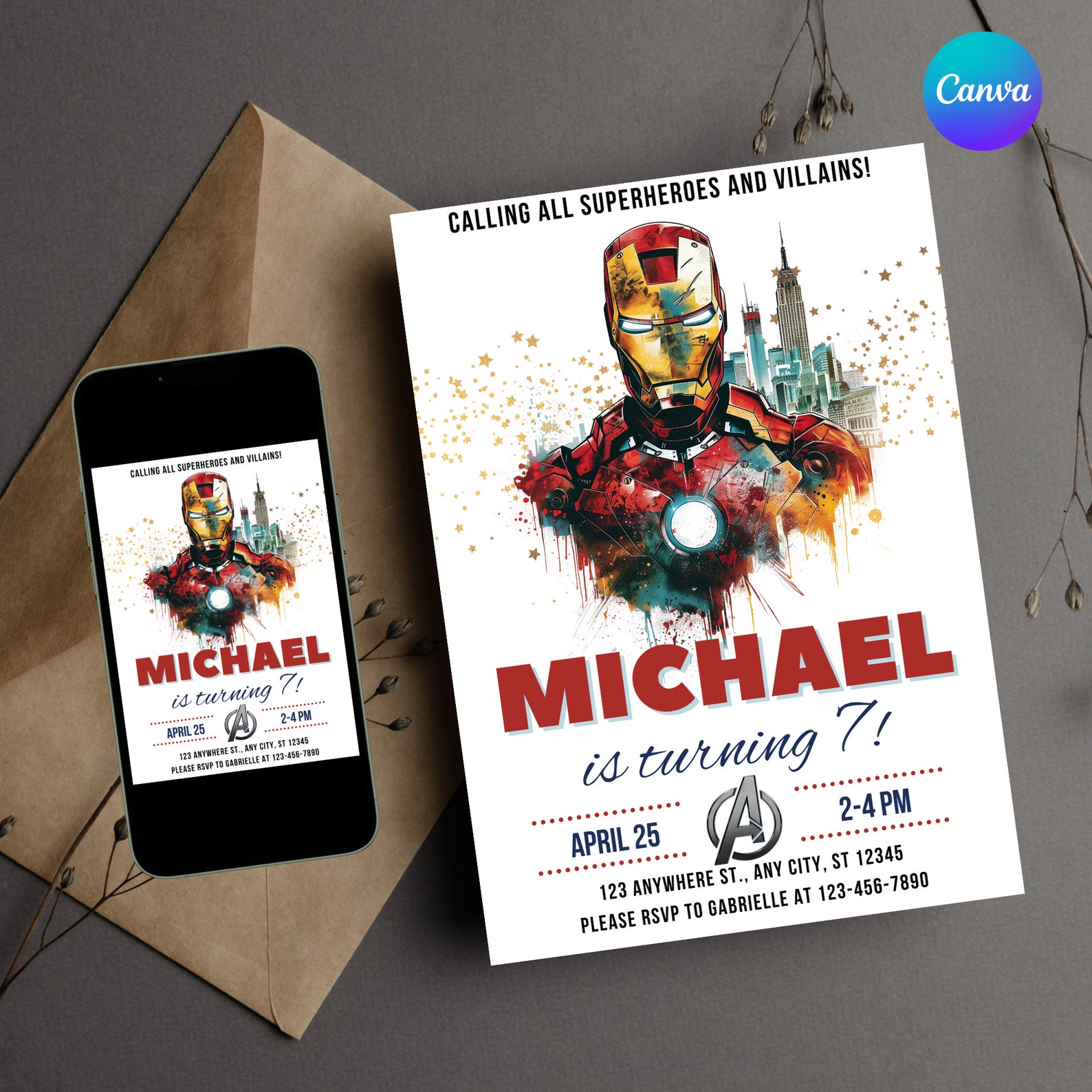 Iron Man Birthday Invitation Template Instant Download - Printable ...