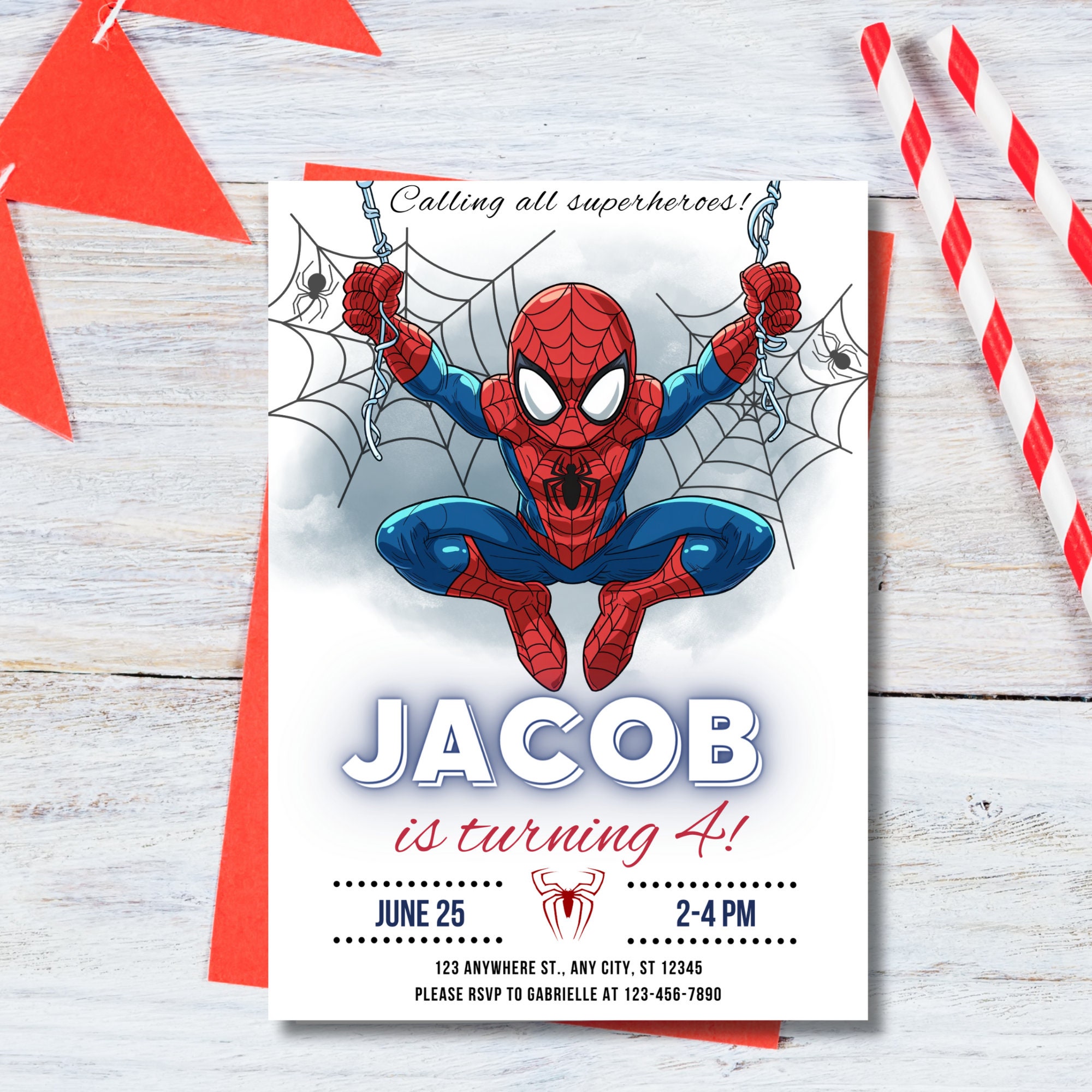 Editable Spiderman Birthday Invitation Template Instant Download ...