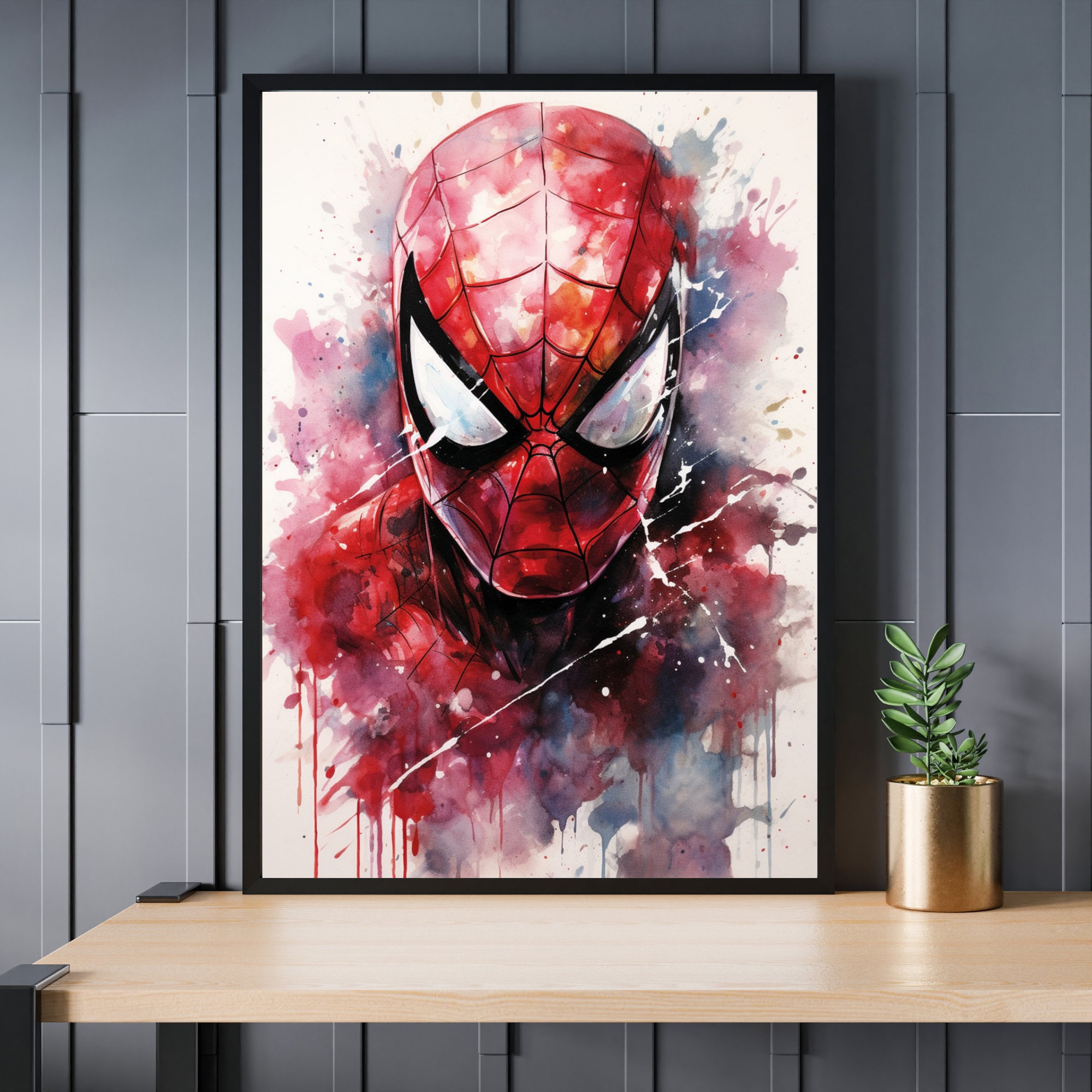 Spiderman Watercolor Poster Instant Download Printable Spider Man Wall ...