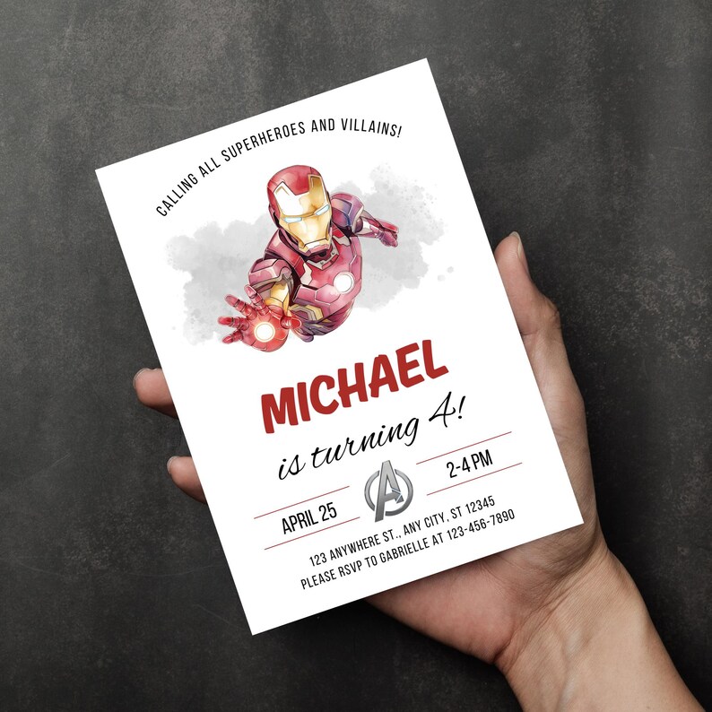 Iron Man Birthday Invitation Template - Printable Ironman Birthday ...