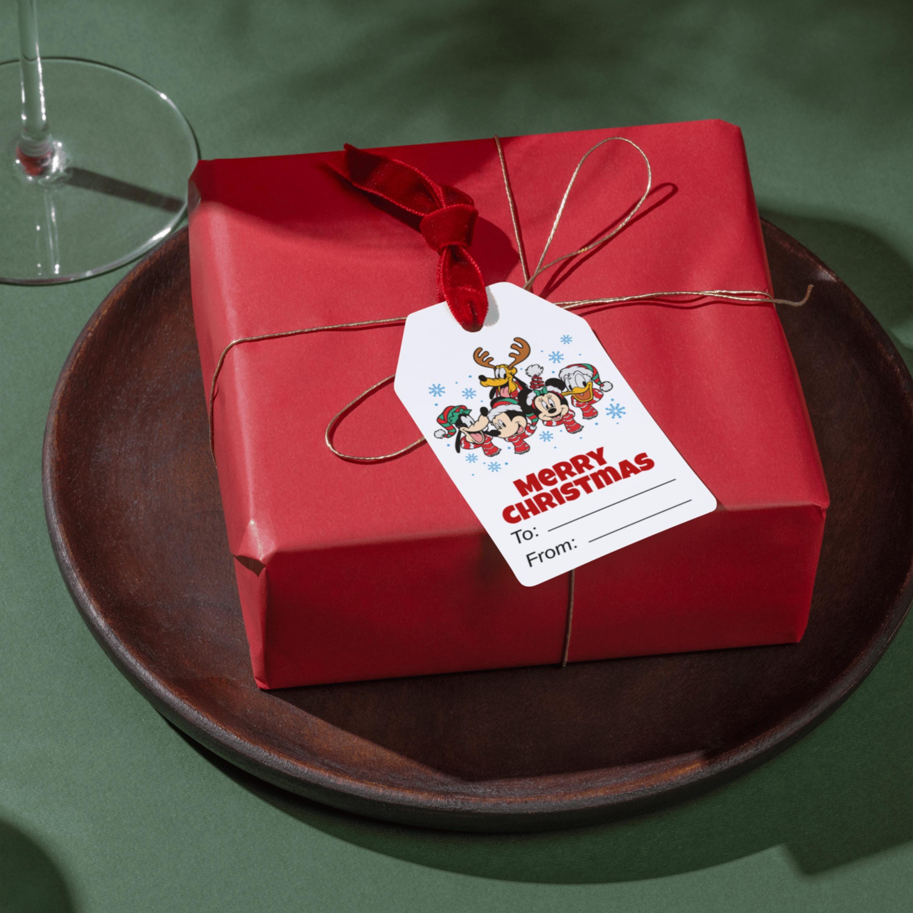 Mickey Mouse Christmas Gift Tags – Printable Holiday Kids Favor Tags ...