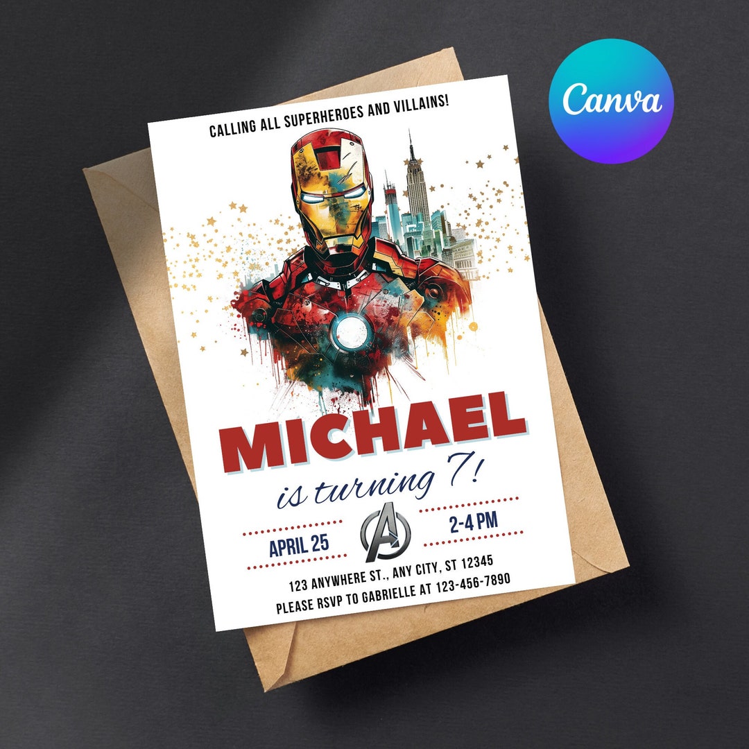 Iron Man Birthday Invitation Template Instant Download - Printable ...