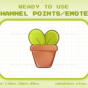Plant Twitch Channel Points, Leaf Plant Emote Streamer Graphics, Kawaii Cute Emotes