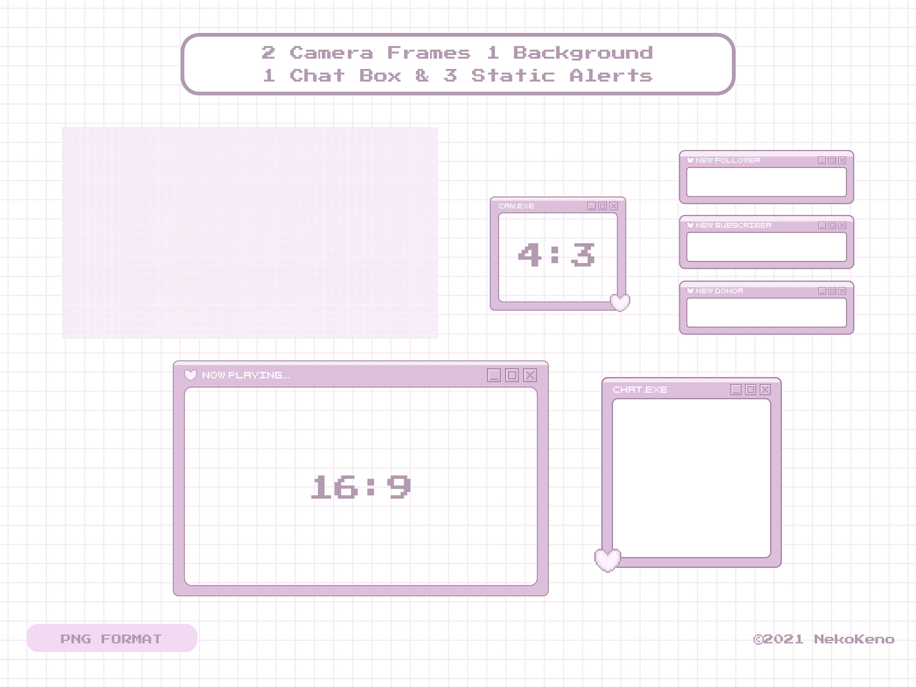 Stream Overlay Windows Stream Overlay Package for Twitch, Cute Windows Theme Overlay ...