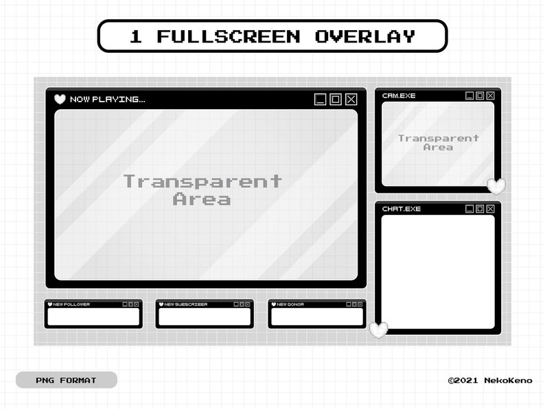 Stream Overlay Windows Stream Overlay Package for Twitch, Cute Windows Theme Overlay ...