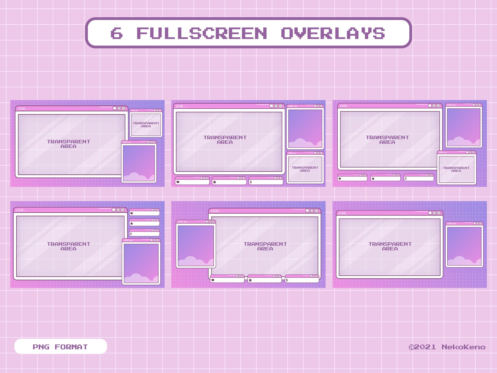 Stream Overlay Package for Twitch Kawaii Windows Twitch - Etsy