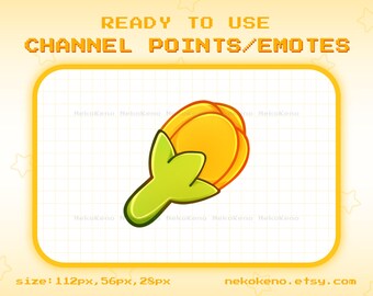 Plant Twitch Channel Points, Leaf Plant Emote Streamer Graphics, Kawaii Cute Emotes