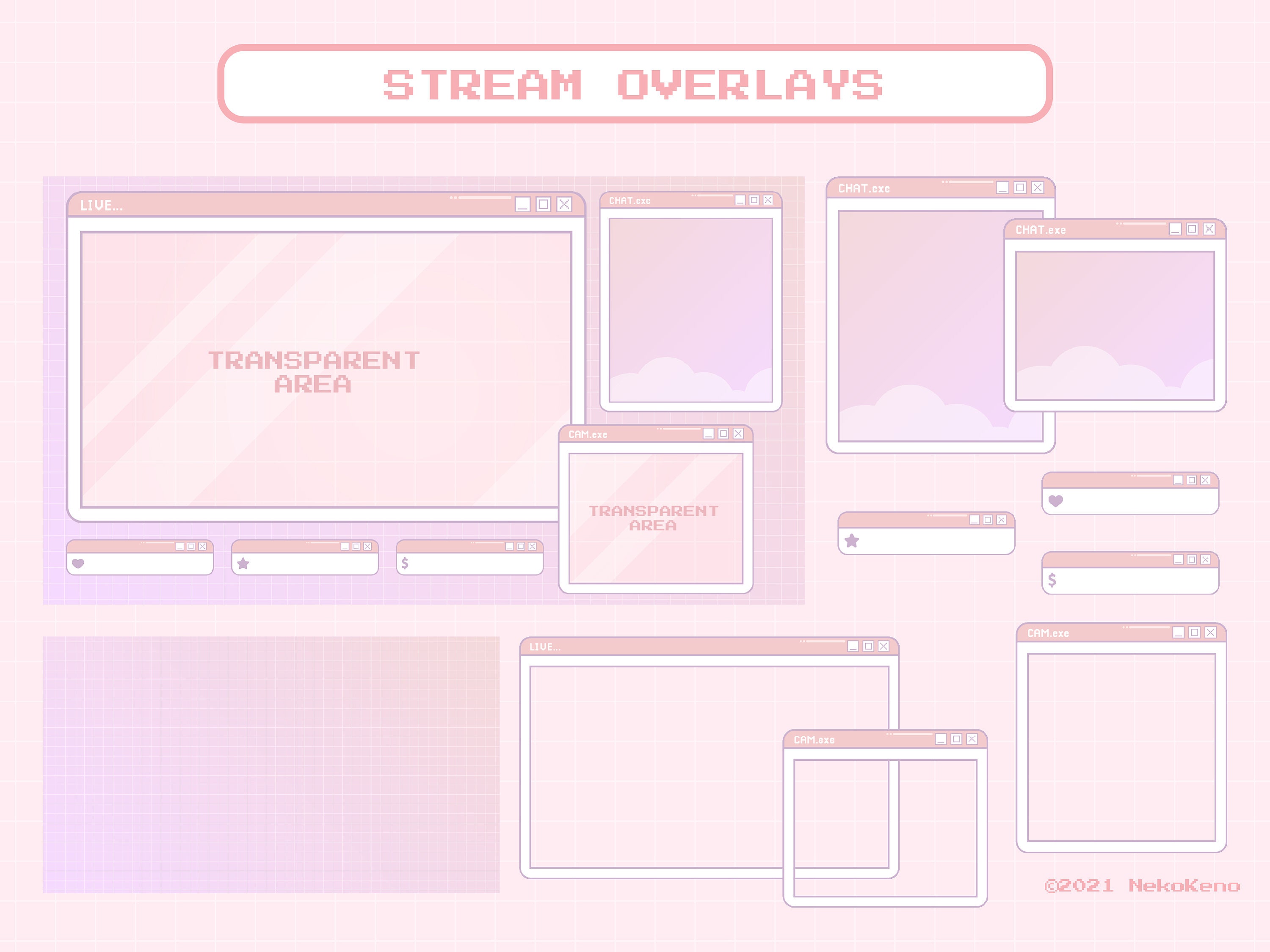 Stream Overlay Package for Twitch Cute Pastel Pink Windows - Etsy UK