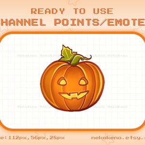 Pumpkin Twitch Channel Points, Spooky Halloween Emote, Streamer Graphics, Kawaii Cute Emotes