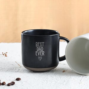 Taza de cerámica personalizada para papá, tazas de café de cerámica grabadas, regalo para papá, regalo grabado en taza, ideas de regalos personalizados, el mejor regalo para papá.
