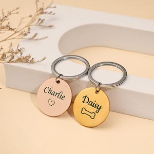 Custom Pet ID Tag, Personalized Dog ID Tag, Cat Name Tag, Unique Pet Tag, Engraved Pet Charm Double Side Collar Tag, Custom Collar Tag