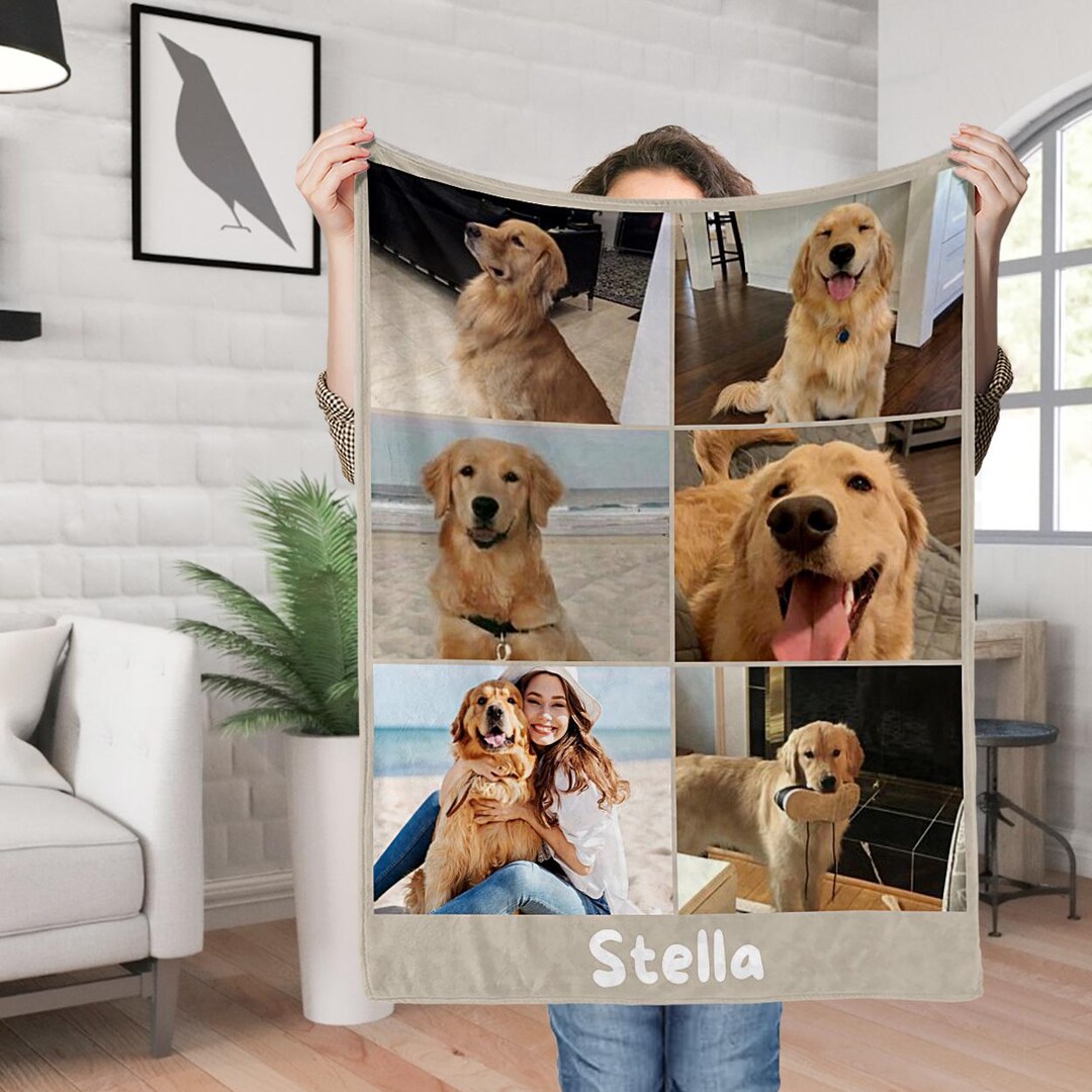 Custom Pet Blanket With Pictures, Personalized Dog Blankets, Cat Photo ...
