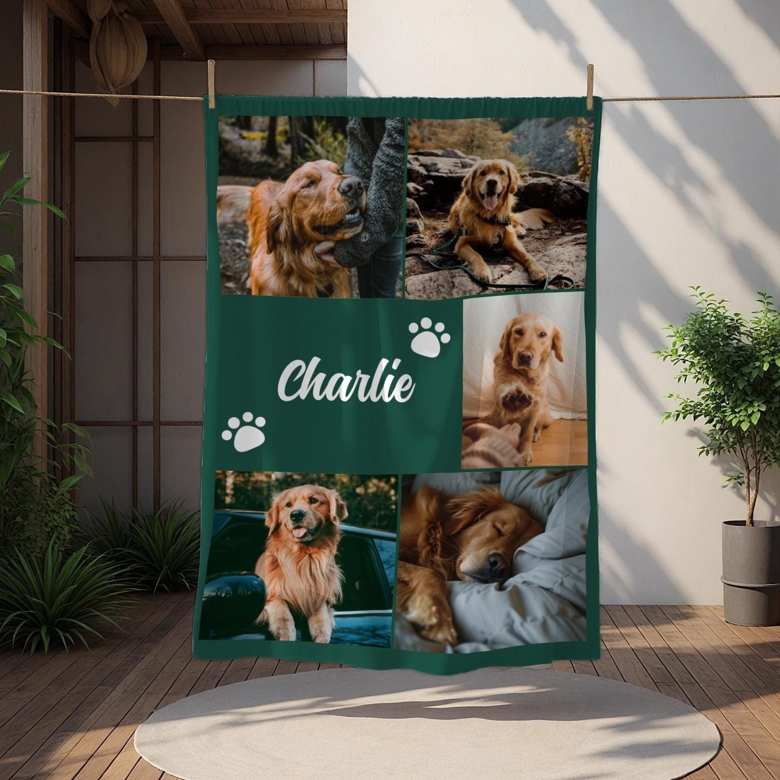 Manta personalizada con foto de mascota, manta personalizada con collage de fotos de perro con nombre, manta personalizada para gato, manta con foto de mascota, regalos para papás de perros, regalos para amantes de las mascotas