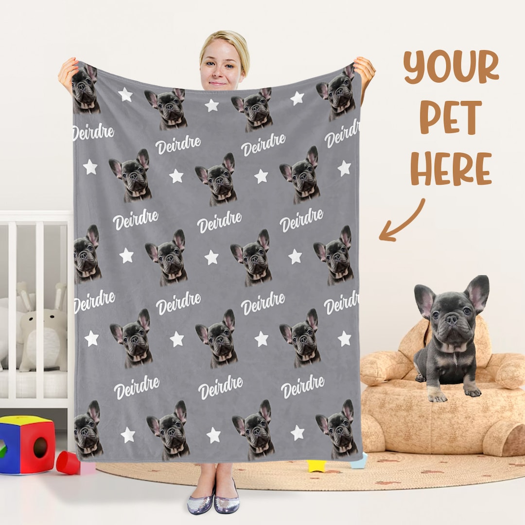 Custom Pet Blanket Custom Dog Photo Blanket With Name Custom Dog