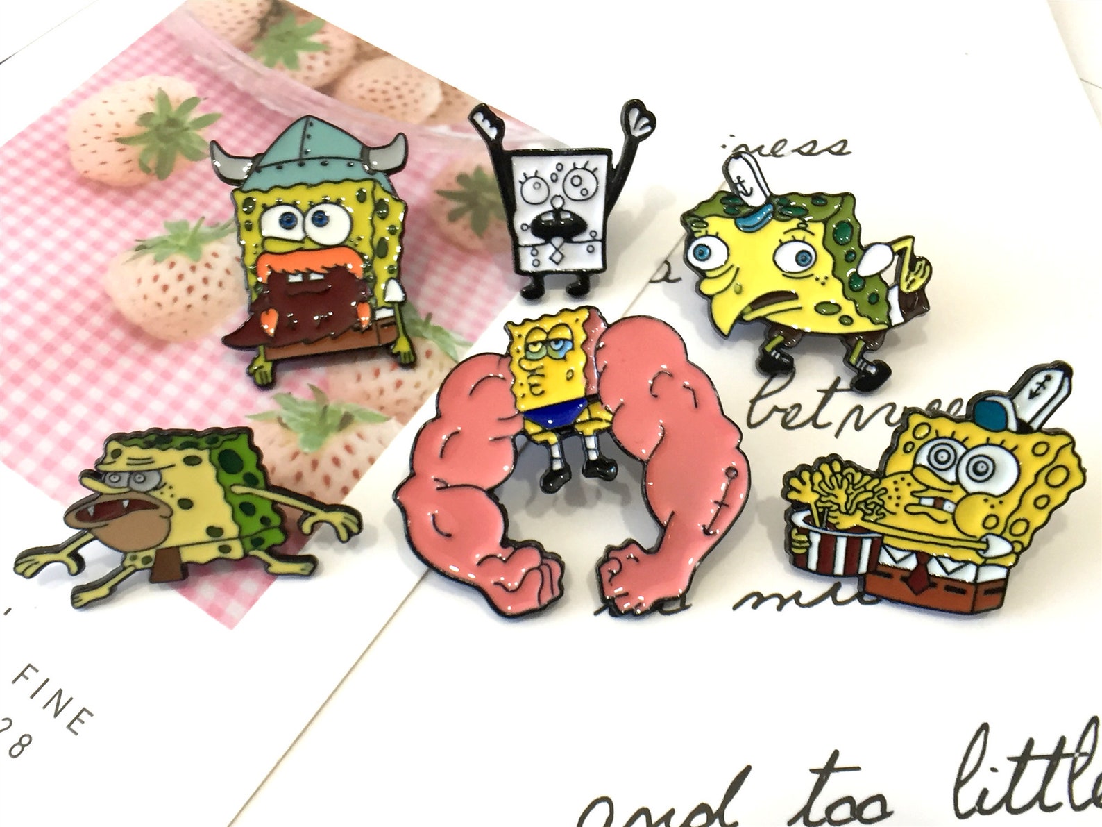 Spongebob Pin Badge Hard funny Soft kawaii Enamel Pin Brooch | Etsy