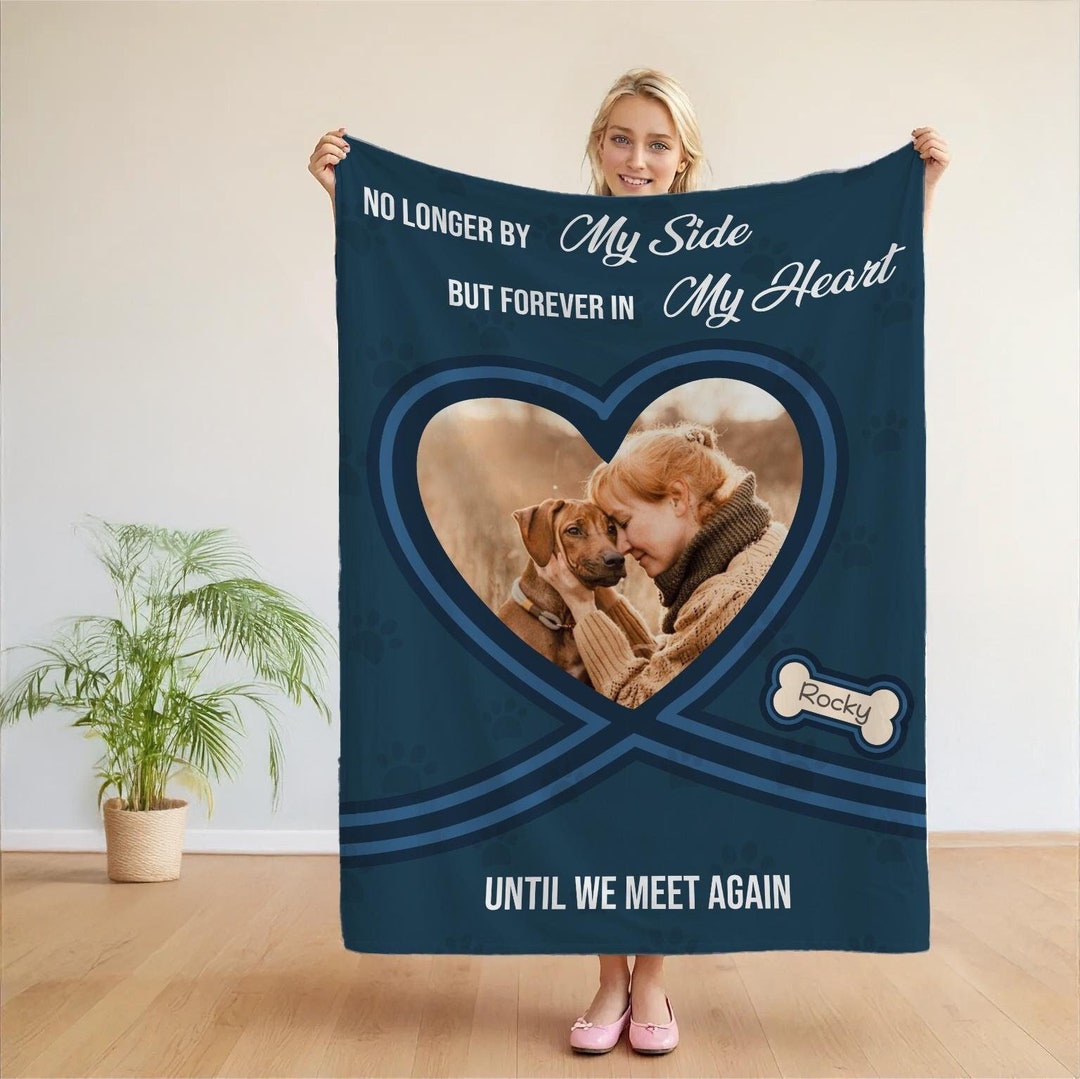 Personalized Pet Photo Blanket, Pet Blanket With Pictures, Pet Memorial ...
