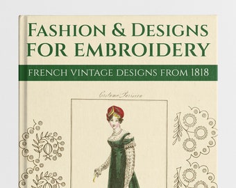 Rare livre de broderie de mode et de dessins. Broderie originale à la main motifs vintage projets d'artisanat, costumes français téléchargement numérique ebook PDF