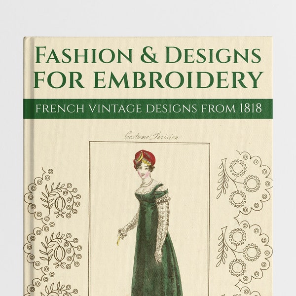 Rare livre de broderie de mode et de dessins. Broderie originale à la main motifs vintage projets d'artisanat, costumes français téléchargement numérique ebook PDF