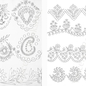 Rare Collection of Embroidery Designs, Embroidery Flowers Pattern, Vintage Floral Hand Embroidery Stitches, Art Inspiration, PDF eBook Book image 9