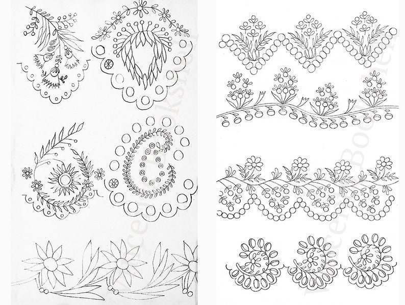 Rare Collection of Embroidery Designs, Embroidery Flowers Pattern, Vintage Floral Hand Embroidery Stitches, Art Inspiration, PDF eBook Book image 9