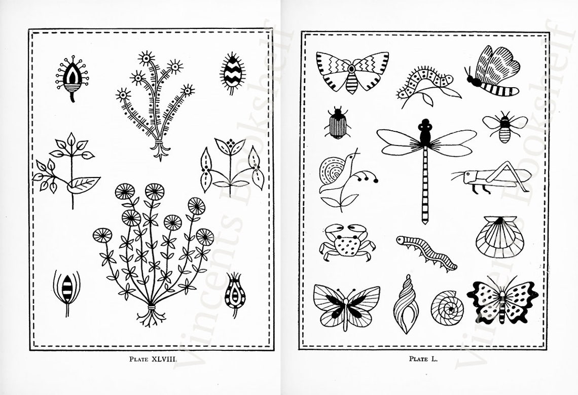 An Embroidery Pattern Book by M Waring Floral Vintage Etsy