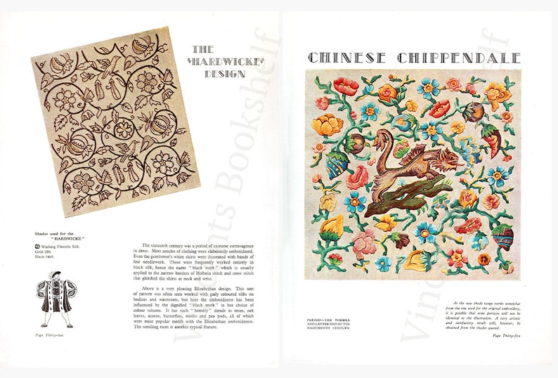 Jacobean Embroidery Crewelwork Book. Traditional Designs Etsy